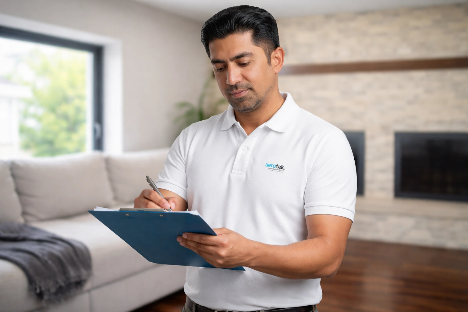 Aerotek Environmental team member reviewing safety standards in Mt. Laurel Township, NJ